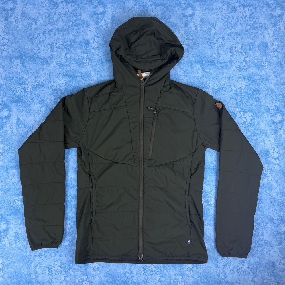 Fjallraven Womens Keb Padded Hoodie Dark Green Insulated Jacket 89630 Small